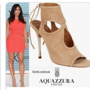 Aquazzura cutout suede heel